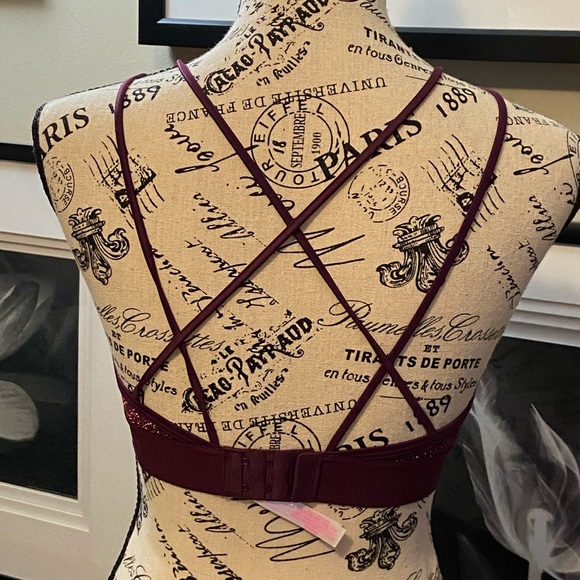 NWT Pink Victoria’s Secret Burgundy Bralette S/P - Picture 3 of 6